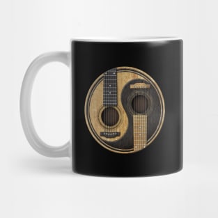 Old and Worn Acoustic Guitars Yin Yang Mug